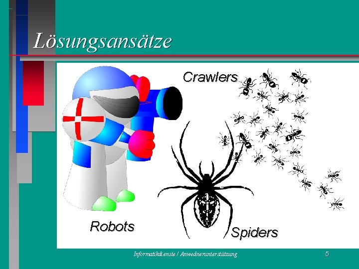 Lösungsansätze Crawlers Robots Spiders Informatikdienste / Anwednerunterstützung 5 