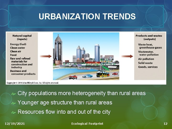 URBANIZATION TRENDS City populations more heterogeneity than rural areas Younger age structure than rural