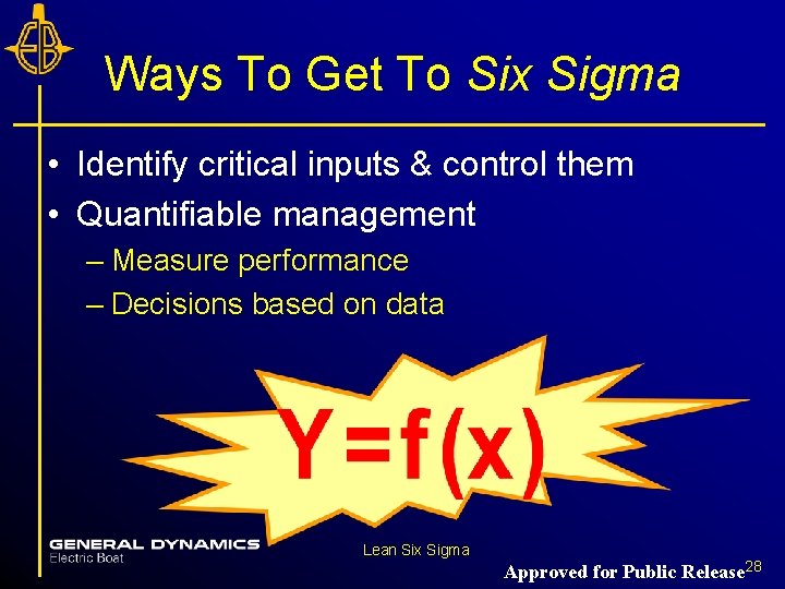 Ways To Get To Six Sigma • Identify critical inputs & control them • Ways To Get To Six Sigma • Identify critical inputs & control them •