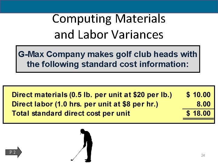 Computing Materials and Labor Variances G-Max Company makes golf club heads with the following