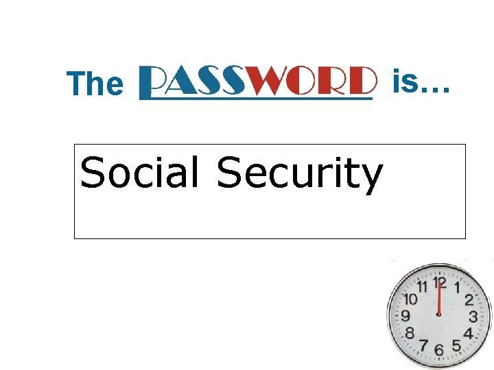 The Social Security is… 