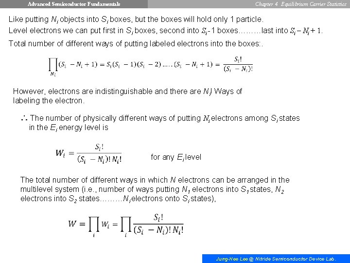 Advanced Semiconductor Fundamentals Chapter 4. Equilibrium Carrier Statistics Like putting Ni objects into Si