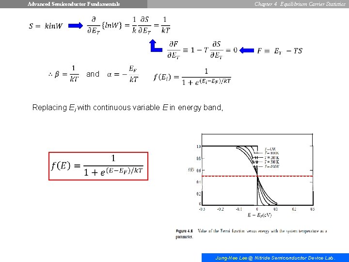 Advanced Semiconductor Fundamentals Chapter 4. Equilibrium Carrier Statistics and Replacing Ei with continuous variable