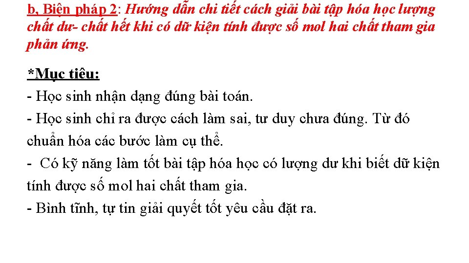 b, Biện pháp 2: Hướng dẫn chi tiết cách giải bài tập hóa học