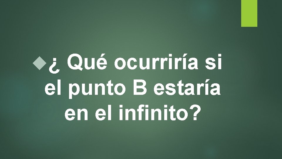  ¿ Qué ocurriría si el punto B estaría en el infinito? 