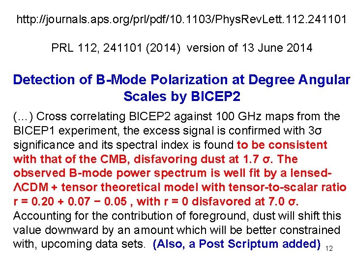 http: //journals. aps. org/prl/pdf/10. 1103/Phys. Rev. Lett. 112. 241101 PRL 112, 241101 (2014) version