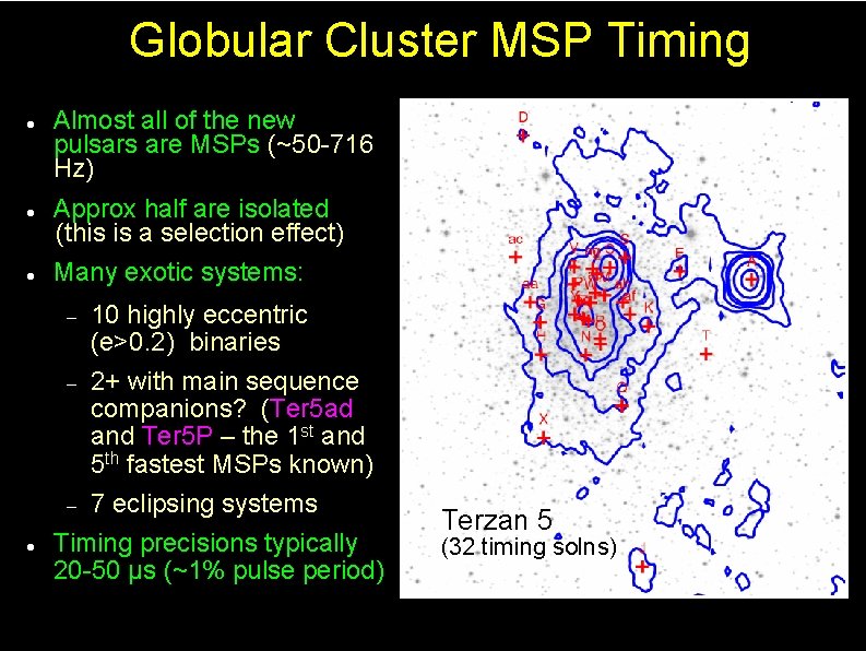 Globular Cluster MSP Timing Almost all of the new pulsars are MSPs (~50 -716