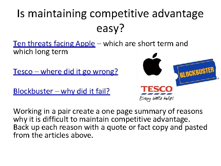Is maintaining competitive advantage easy? Ten threats facing Apple – which are short term Is maintaining competitive advantage easy? Ten threats facing Apple – which are short term