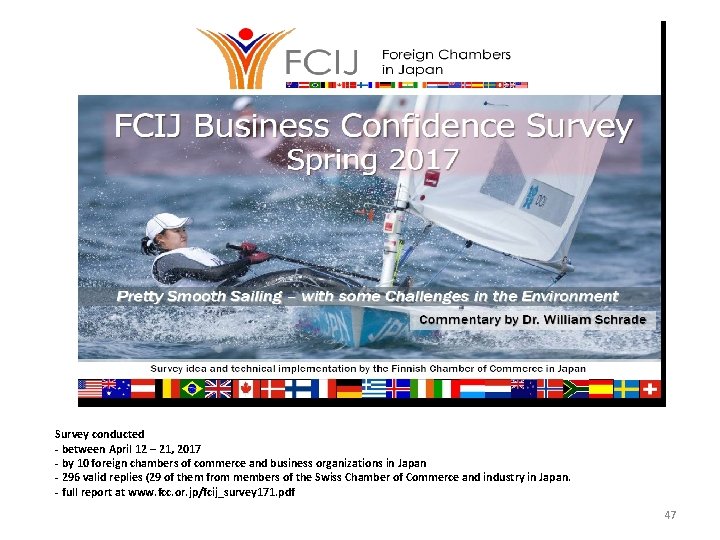 Survey conducted - between April 12 – 21, 2017 - by 10 foreign chambers