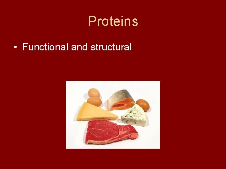 Proteins • Functional and structural 