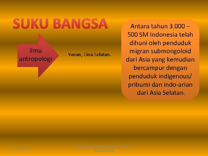 SUKU BANGSA ilmu antropologi 12/19/2021 Yunan, Cina Selatan. Antara tahun 3. 000 – 500