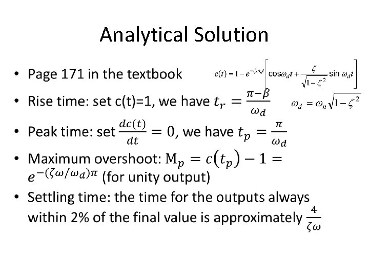 Analytical Solution • 