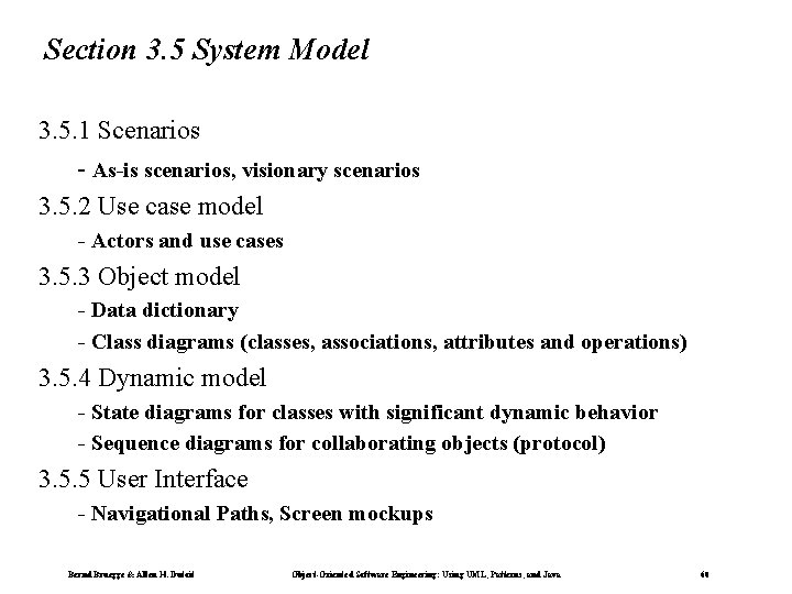 Section 3. 5 System Model 3. 5. 1 Scenarios - As-is scenarios, visionary scenarios