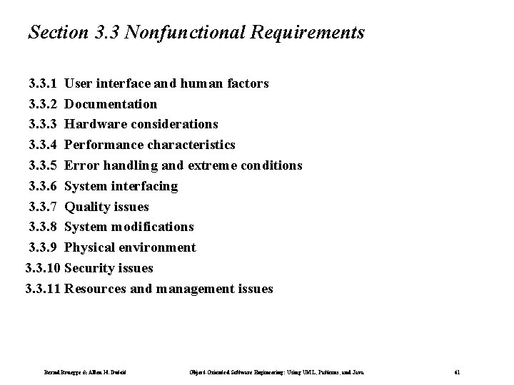 Section 3. 3 Nonfunctional Requirements 3. 3. 1 User interface and human factors 3.