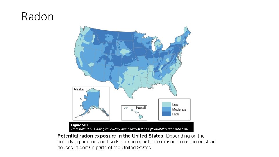 Radon Figure 50. 3 Data from U. S. Geological Survey and http: //www. epa.
