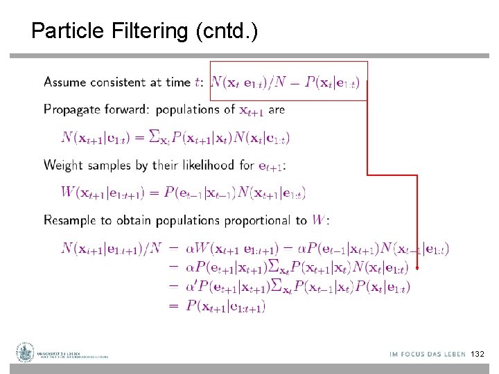 Particle Filtering (cntd. ) 132 