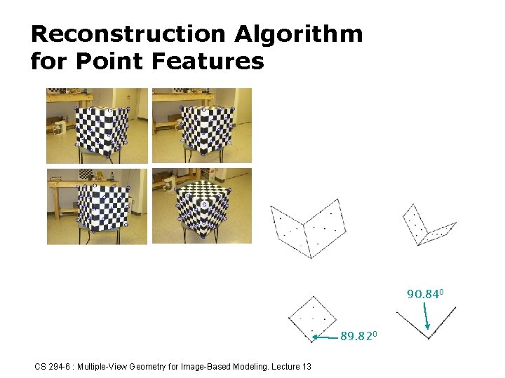 Reconstruction Algorithm for Point Features 90. 840 89. 820 CS 294 -6 : Multiple-View