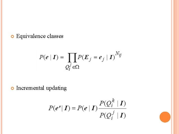  Equivalence classes Incremental updating 