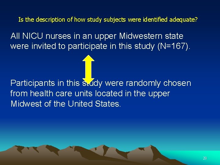 Is the description of how study subjects were identified adequate? All NICU nurses in Is the description of how study subjects were identified adequate? All NICU nurses in