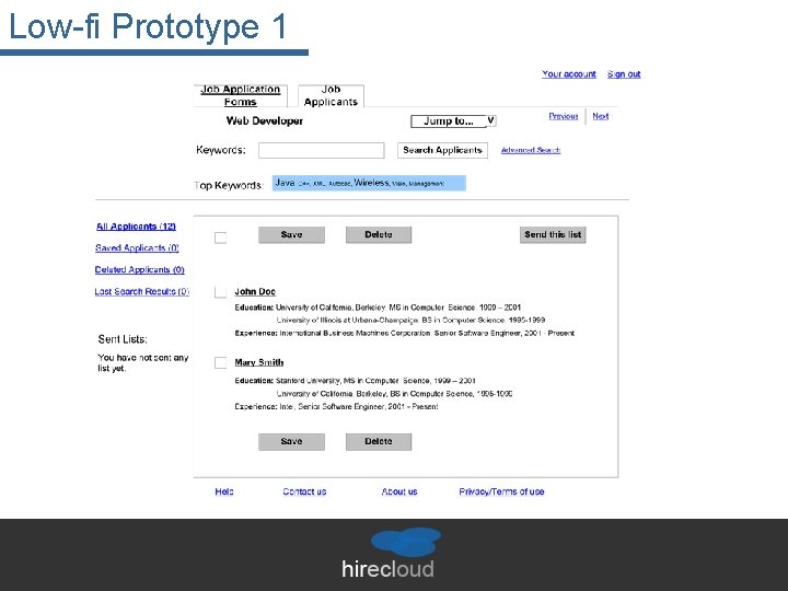 Low-fi Prototype 1 