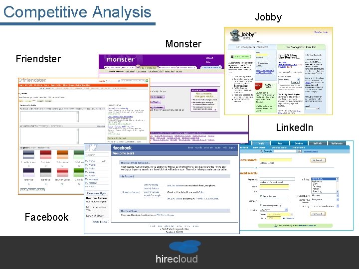 Competitive Analysis Jobby Monster Friendster Linked. In Facebook 