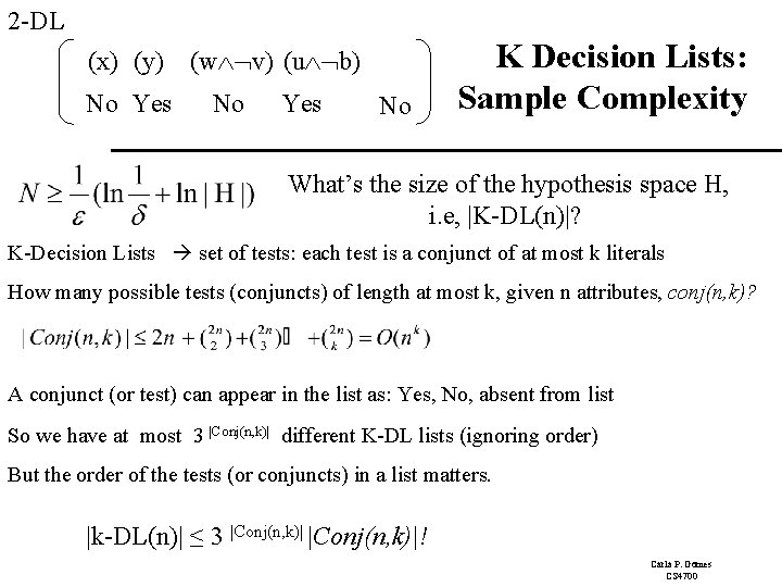 2 -DL (x) (y) No Yes (w v) (u b) No Yes No K