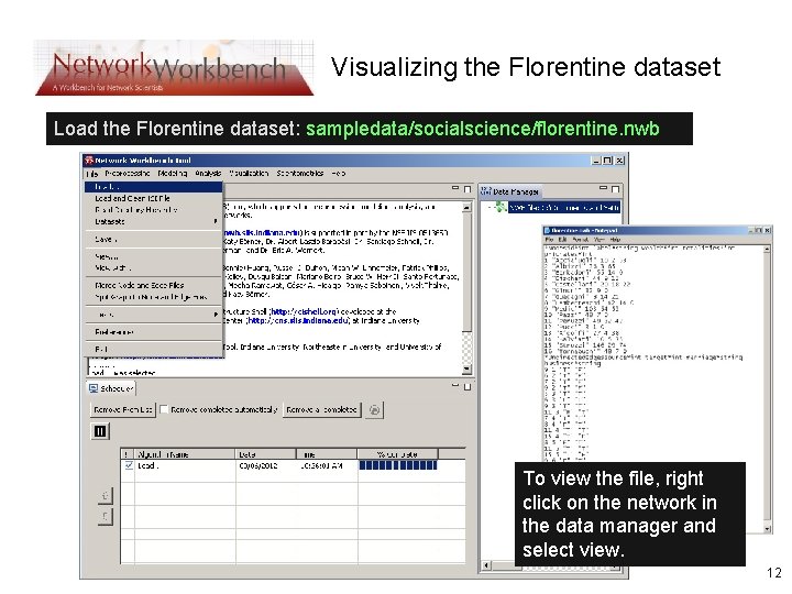 Visualizing the Florentine dataset Load the Florentine dataset: sampledata/socialscience/florentine. nwb To view the file,