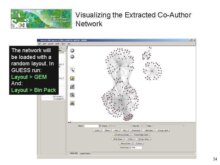 Visualizing the Extracted Co-Author Network The network will be loaded with a random layout.