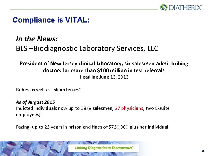 Compliance is VITAL: In the News: BLS –Biodiagnostic Laboratory Services, LLC President of New