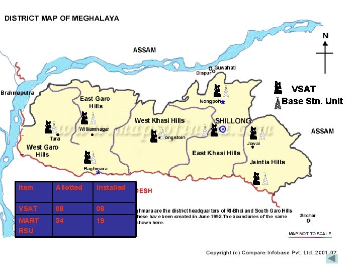 VSAT Base Stn. Unit Item Allotted Installed VSAT 08 08 MART RSU 34 19