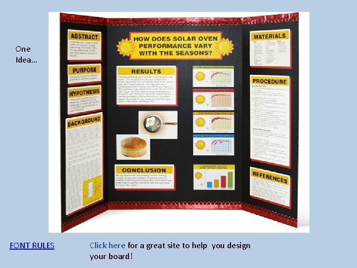 One Idea… FONT RULES Click here for a great site to help you design