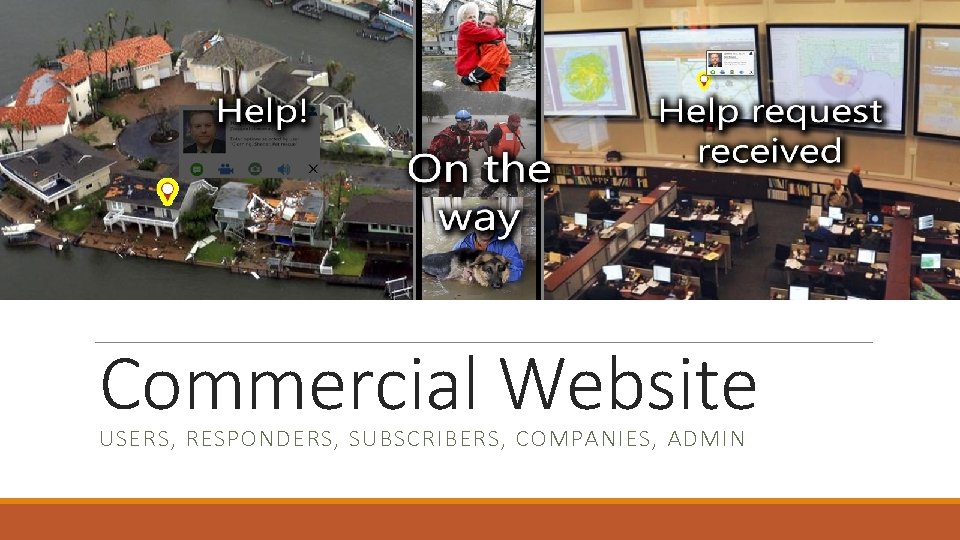 Commercial Website USERS, RESPONDERS, SUBSCRIBERS, COMPANIES, ADMIN 