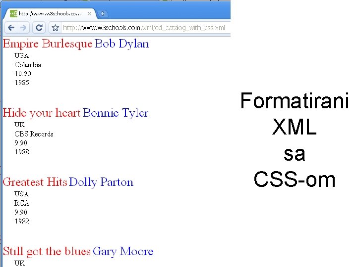 Formatirani XML sa CSS-om 