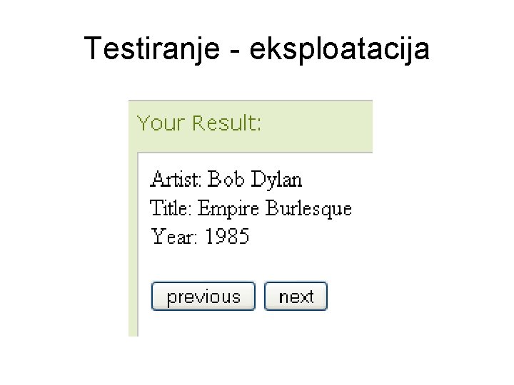 Testiranje - eksploatacija 