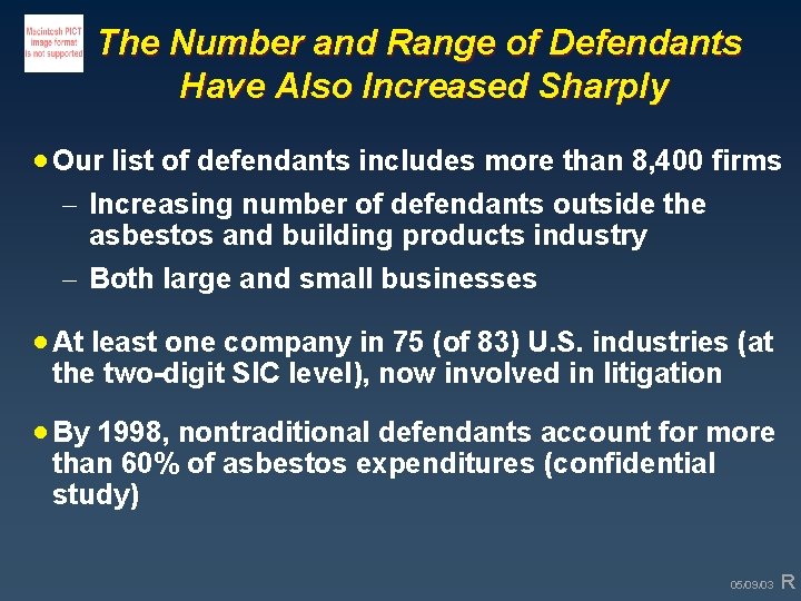 The Number and Range of Defendants Have Also Increased Sharply · Our list of