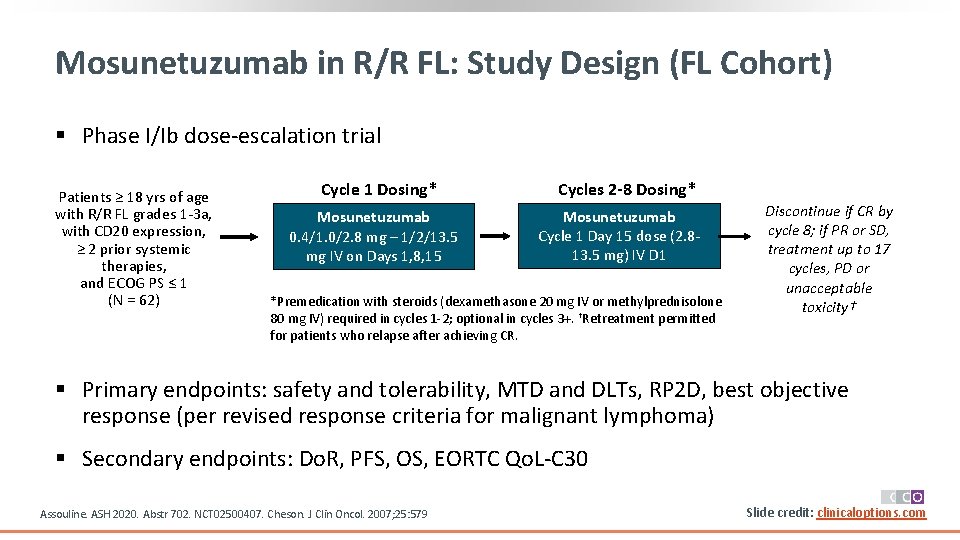 Mosunetuzumab in R/R FL: Study Design (FL Cohort) § Phase I/Ib dose-escalation trial Patients
