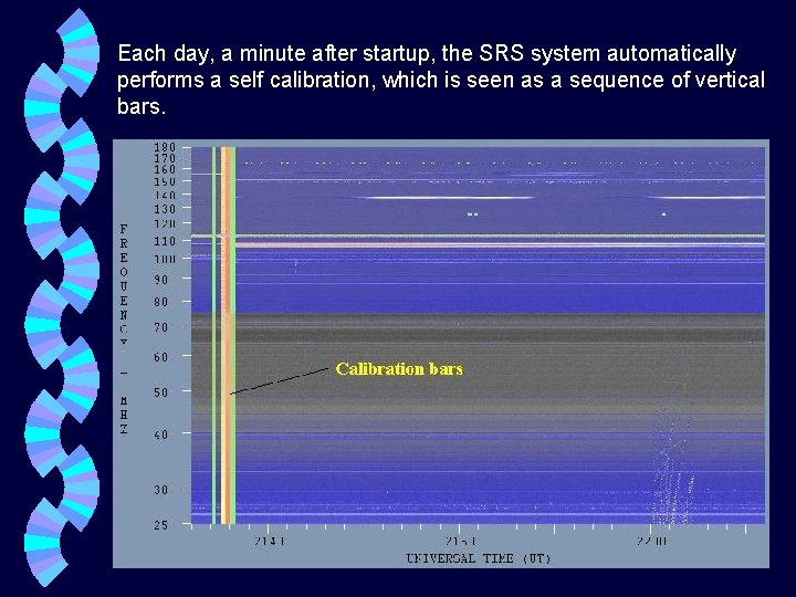 Each day, a minute after startup, the SRS system automatically performs a self calibration,