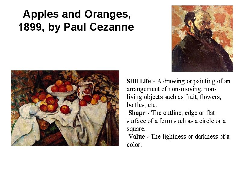 Apples and Oranges, 1899, by Paul Cezanne Still Life - A drawing or painting