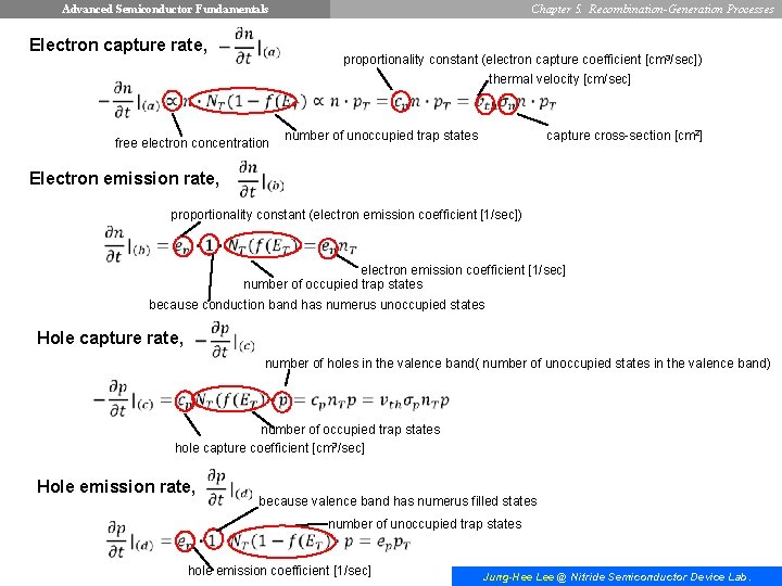 Advanced Semiconductor Fundamentals Electron capture rate, Chapter 5. Recombination-Generation Processes proportionality constant (electron capture