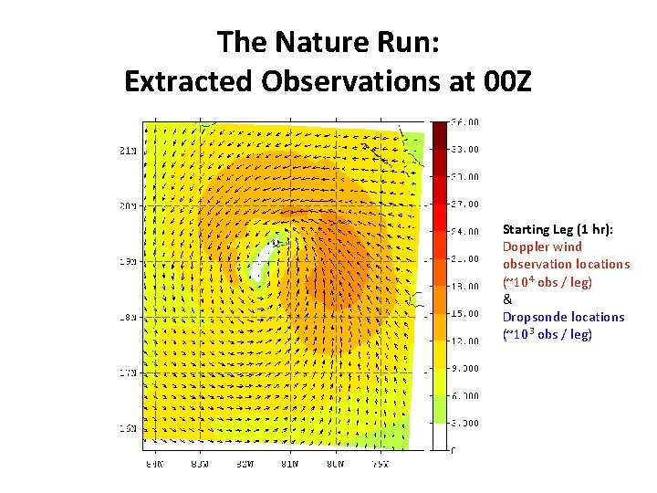 The Nature Run: Extracted Observations at 00 Z Starting Leg (1 hr): Doppler wind