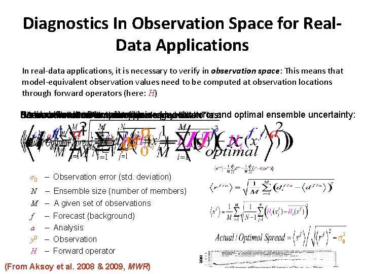 Diagnostics In Observation Space for Real. Data Applications In real-data applications, it is necessary