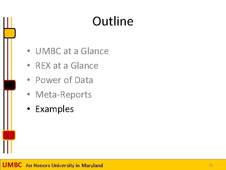 Outline • • • UMBC at a Glance REX at a Glance Power of