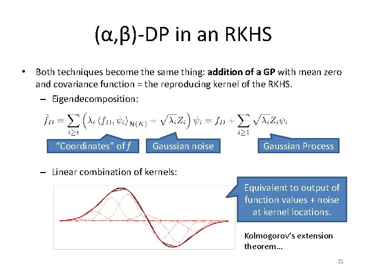 (α, β)-DP in an RKHS • Both techniques become the same thing: addition of