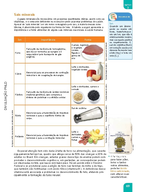 capítulo 3 Sais minerais RECORDE-SE Ossais minerais são necessários em pequenas quantidades diárias, assim