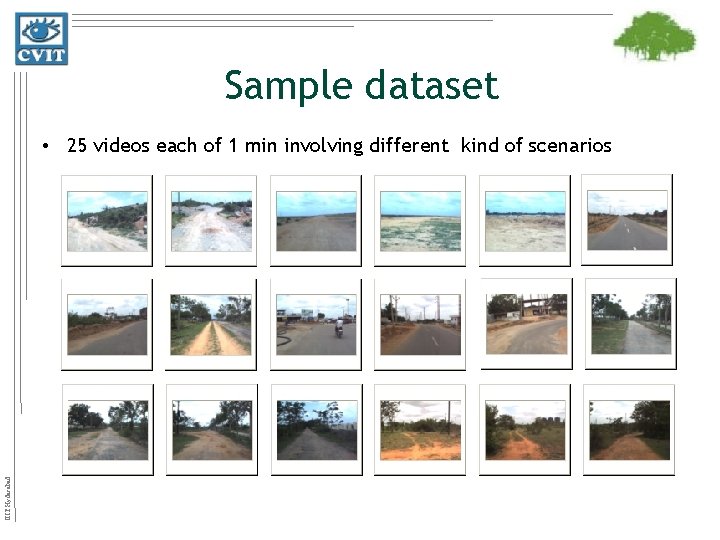 Sample dataset IIIT Hyderabad • 25 videos each of 1 min involving different kind