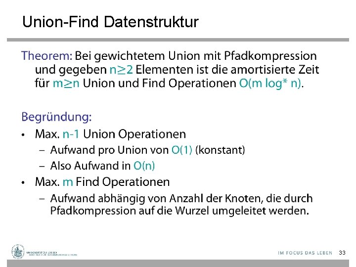 Union-Find Datenstruktur • 33 