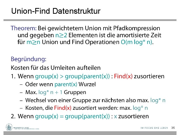 Union-Find Datenstruktur • 35 