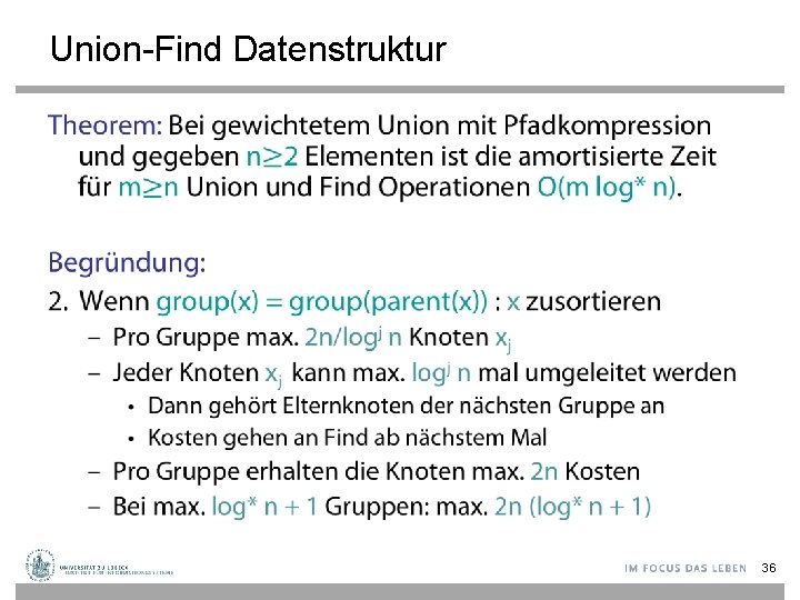 Union-Find Datenstruktur • 36 