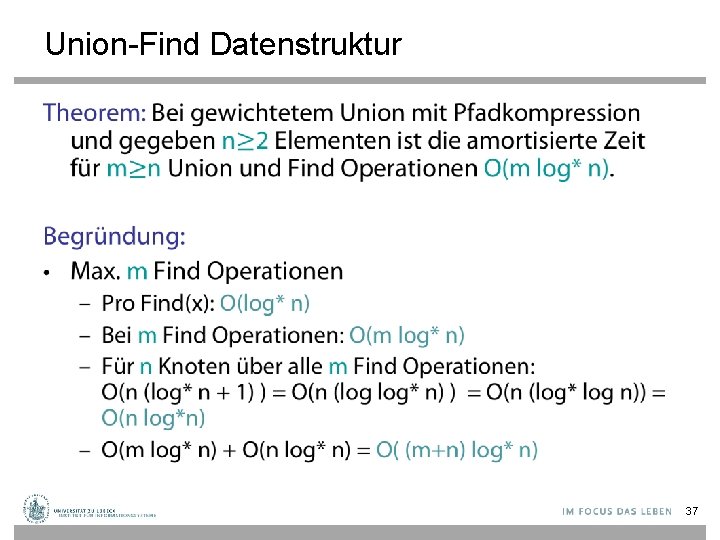 Union-Find Datenstruktur • 37 