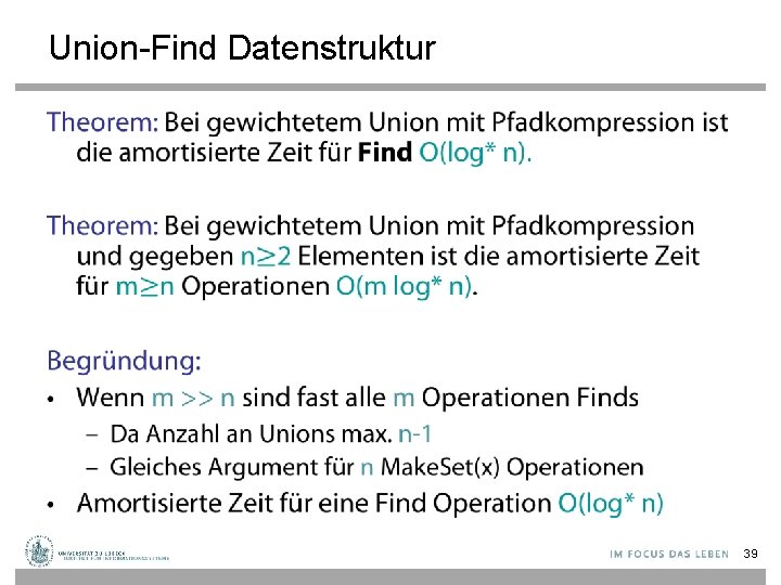 Union-Find Datenstruktur • 39 